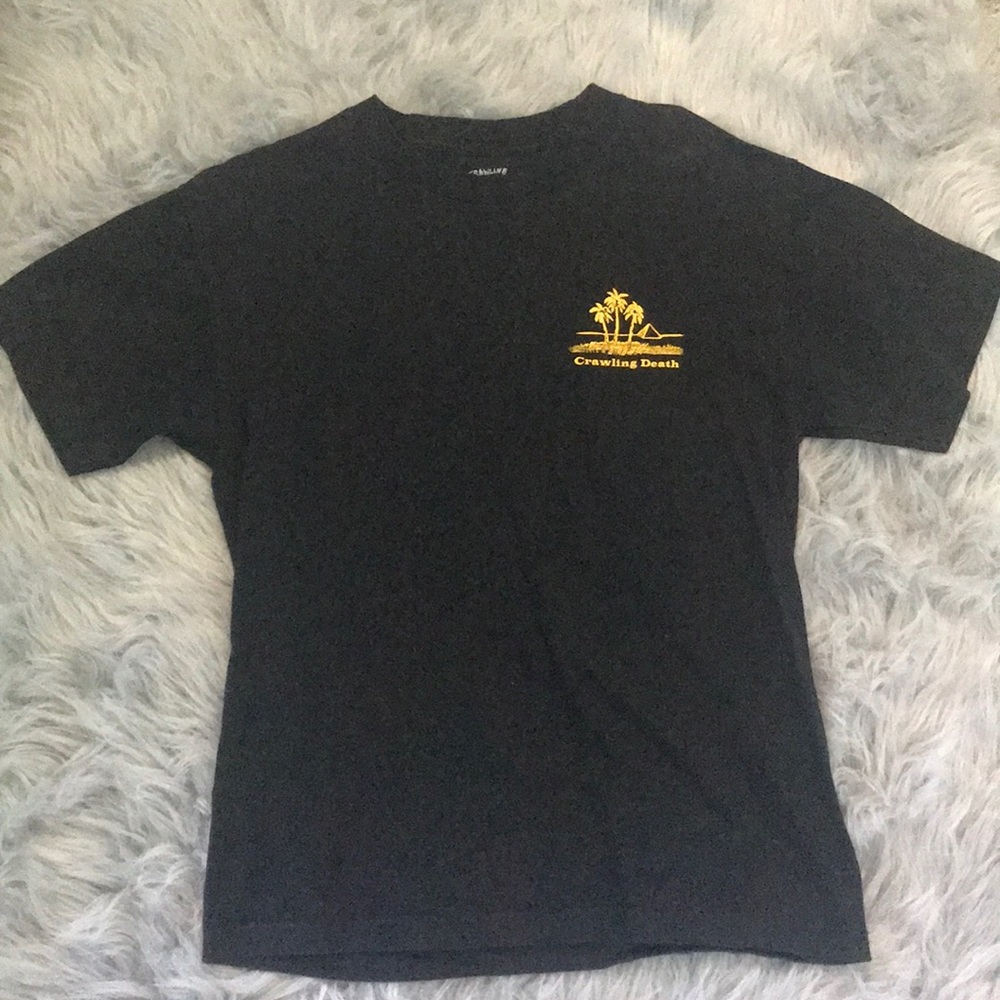 Crawling death shirt goldish yellow and black